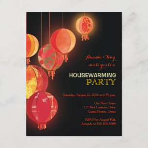 Convites de festas vermelhos do Housewarming das