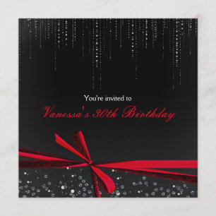 Convites de festas vermelhos pretos dos cristais
