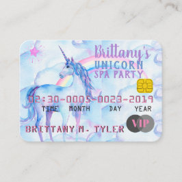 Convites de festas VIP Rainbow Unicorn Spa