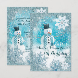 Convites de festas Wonderland de inverno Snowman