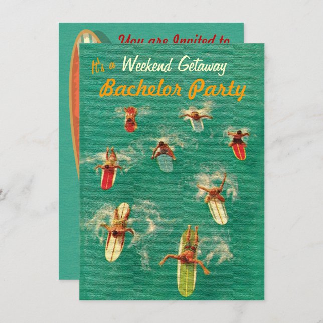 Convites de Fim de Semana de Solteiro (Frente/Verso)