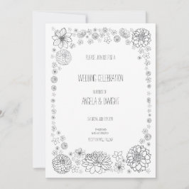 Convites de Flores de Casamento Rústico Personaliz