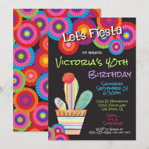 Convites de flores de papel de festa mexicana com