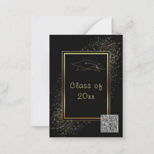 Convites de Formatura com Código QR Design Preto D