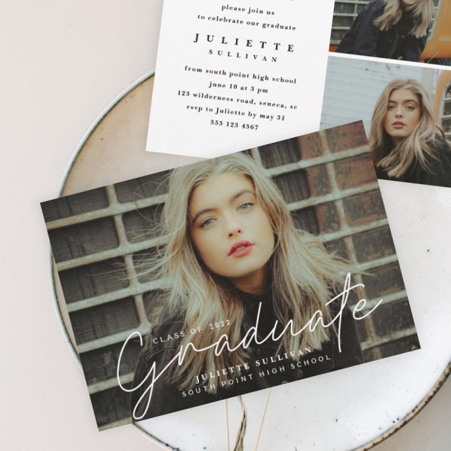 Convites de Formatura com Foto de Roteiro Simples (Criador carregado)