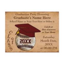 Convites de Formatura de BEISBOL Vintage PERSONALI