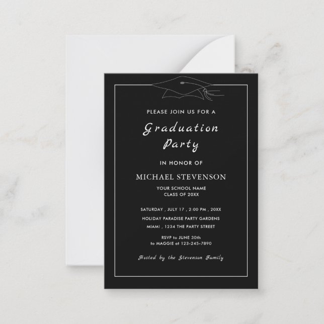 Convites de Formatura Preto com Cores Personalizad (Frente)