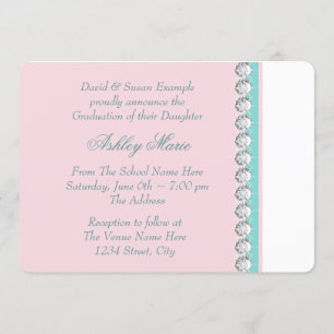 Convites de Formatura Princesa Azul Turquesa Rosa