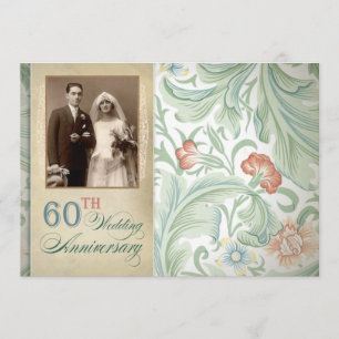 convites de foto de 60º aniversário de casamento l