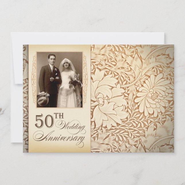 convites de foto de bodas de ouro de 50 anos de ca (Frente)