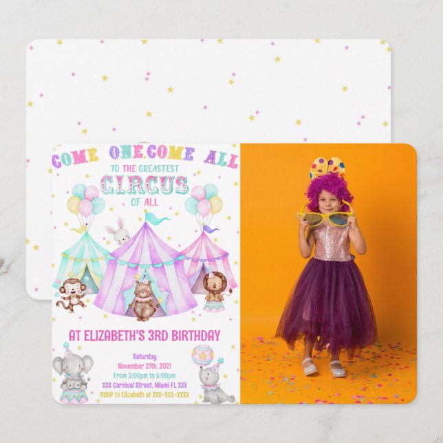 Convites de Foto de Carnaval Editáveis (Frente/Verso)