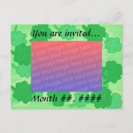 Convites de Foto de Casamento Trevos Verdes Cartão