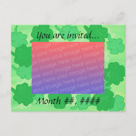 Convites de Foto de Casamento Trevos Verdes Postai