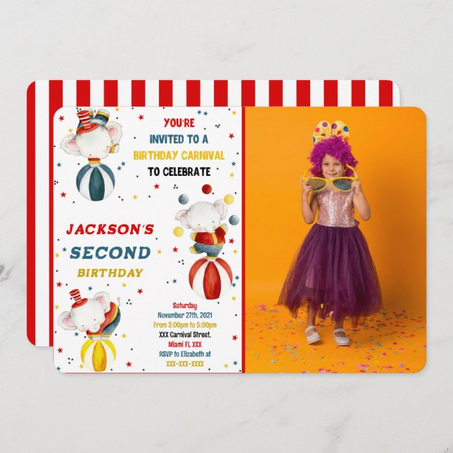 Convites de Foto do Carnaval (Frente/Verso)