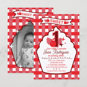 Convites de Foto Sweet One Cartão de Agradecimento