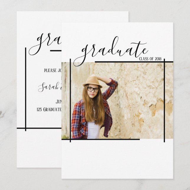 Convites de Fotografia para Graduação de Abstrato  (Frente/Verso)