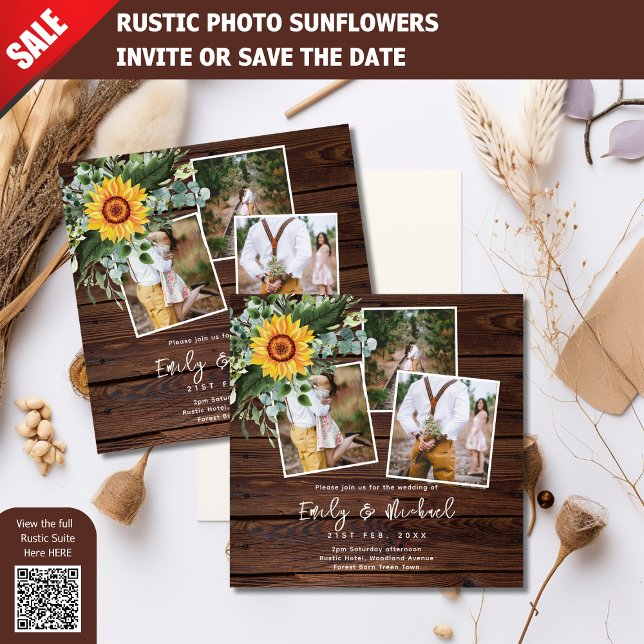 CONVITES DE FOTOGRAFIA SQUARE RUSTIC SFLOWERS (Criador carregado)