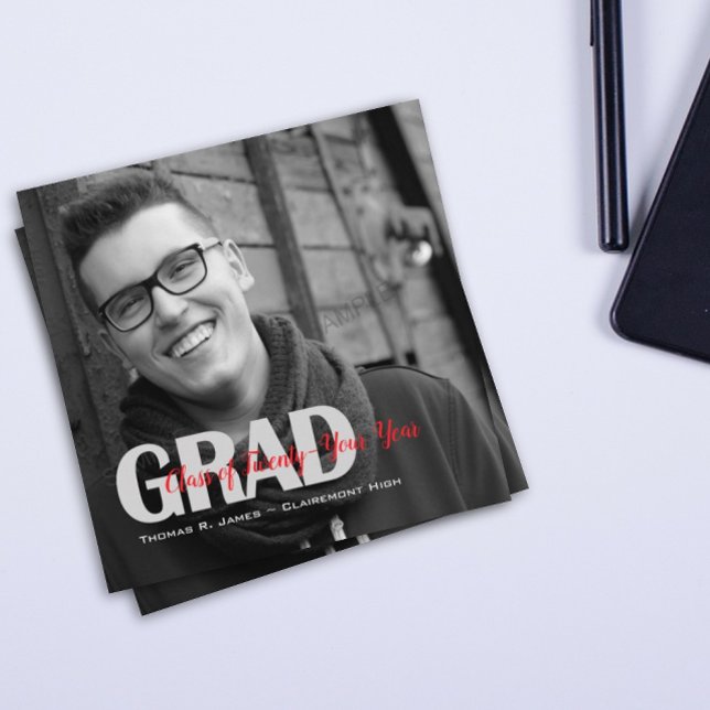 Convites de Fotografias de Formando Preto Branco " (Criador carregado)