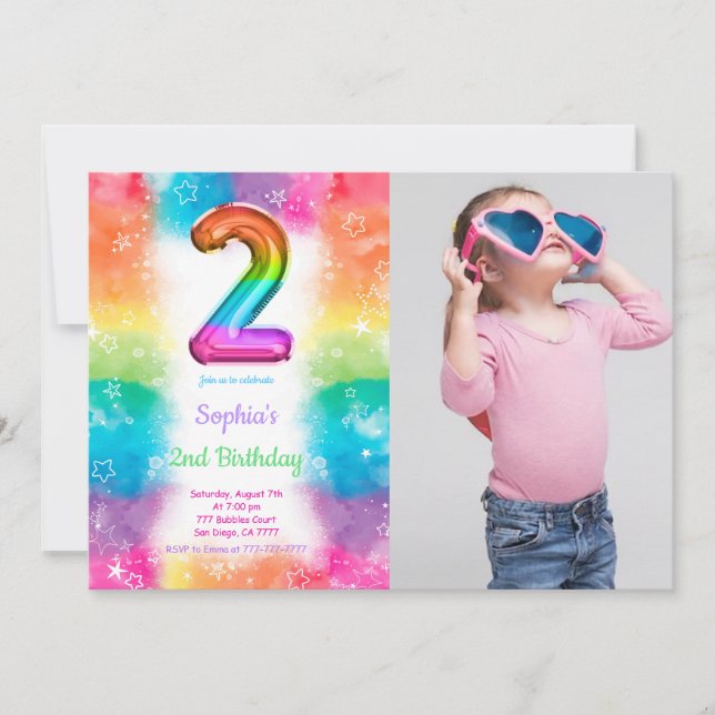 Convites de Fotos com Balões (Frente)