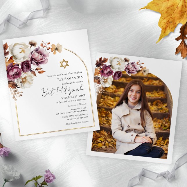 Convites de fotos de Bat Mitzvah de outono em Borg (Criador carregado)