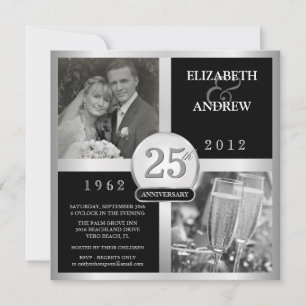 Convites de Fotos Elegantes para Bodas de Prata -