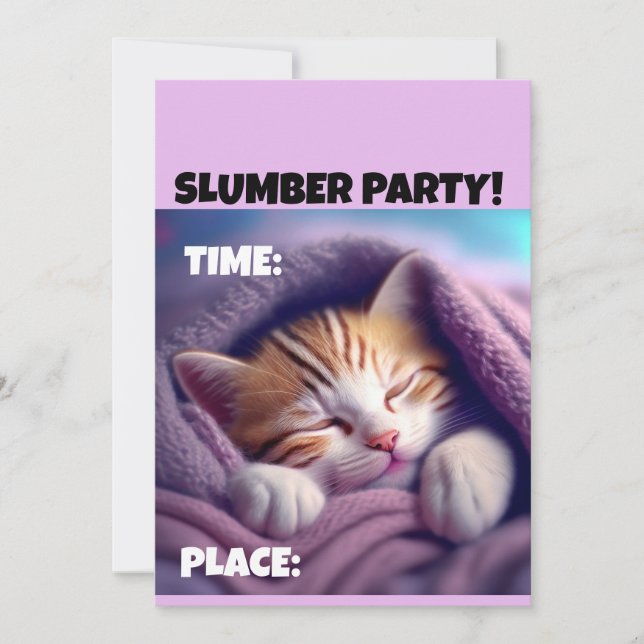 CONVITES DE GATO DE ANIVERSÁRIO DE FESTA DE LUMBER (Frente)