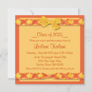 Convites de graduação em hibisco de laranja amarel