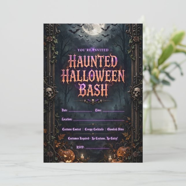 convites de Halloween  (Em pé/Frente)