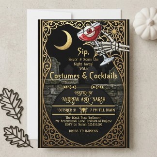 Convites de Halloween Adultos & Coquetéis Crescent
