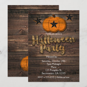 Convites de Halloween de Abóbora e Estrelas em Mad