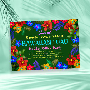 Convites de Hibisco para Festa de Luau Havaiano no