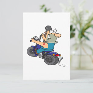 Convites de Homem de Desenho Animado em uma Motoci