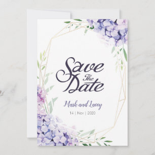 Convites de Hortênsia em Aquarela Save the Date