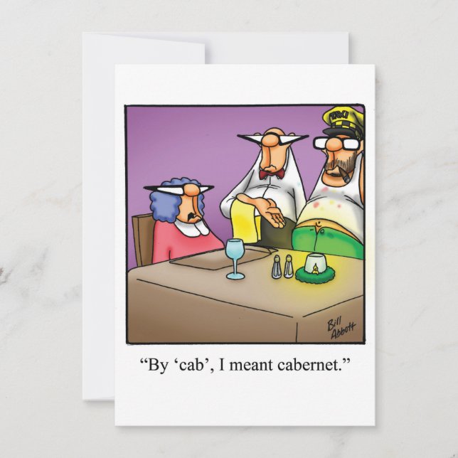 Convites de humor para festas de vinho engraçadas (Frente)