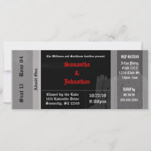 Convites de ingresso para casamento goth no Castel