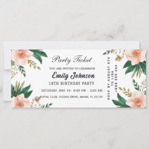 Convites de ingresso para festa dourada