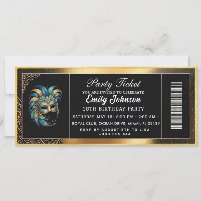 convites de ingresso para festa dourada 2026 (Frente)