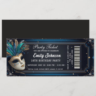 convites de ingressos para festa azul
