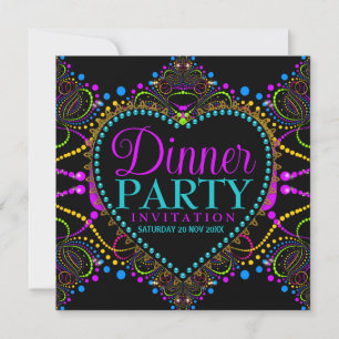 Convites de Jantar com Luzes Bohemianas Hippie