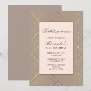 Convites de jantar de aniversário de 51 anos em ou