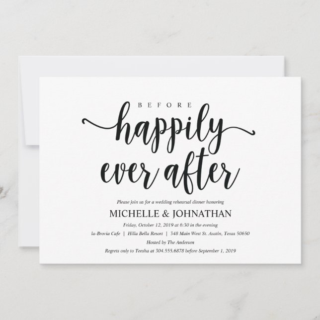 Convites de Jantar de Ensaios de Casamento Rústico (Frente)