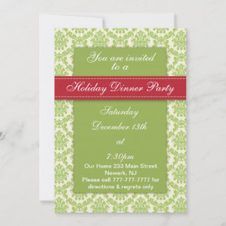 Convites de jantar de Natal com design damasco sof