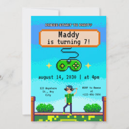 Convites De Jogo De Vídeo Para Festa de aniversári