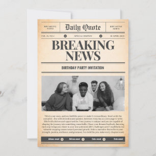 Convites de jornal manchete de primeira página