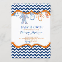 Convites de Linha de Fechamento do chá de fraldas