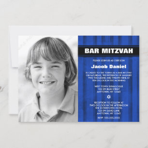 Convites de Mitzvah do bar da foto das listras do