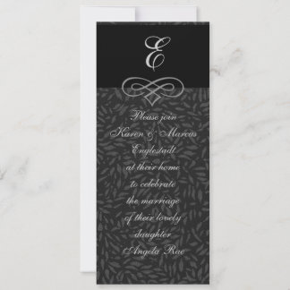 Convites de Monograma Preto e Branco Elegantes