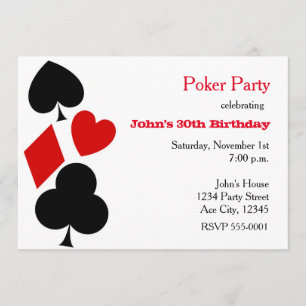 Convites de Naipes para Festa de Poker