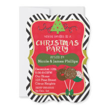 Convites de Natal Árvore Moderna e Cake Pops