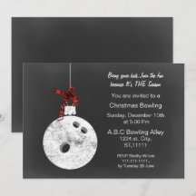 Convites de Natal de Boliche em Quadro Negro Vinta